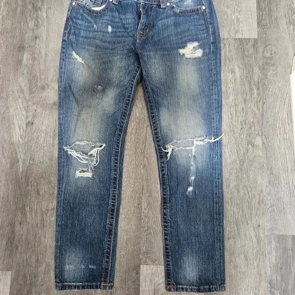 Miss Me Boyfriend Ripped Ankle Jeans‎ sz 28 - Picture 1 of 8